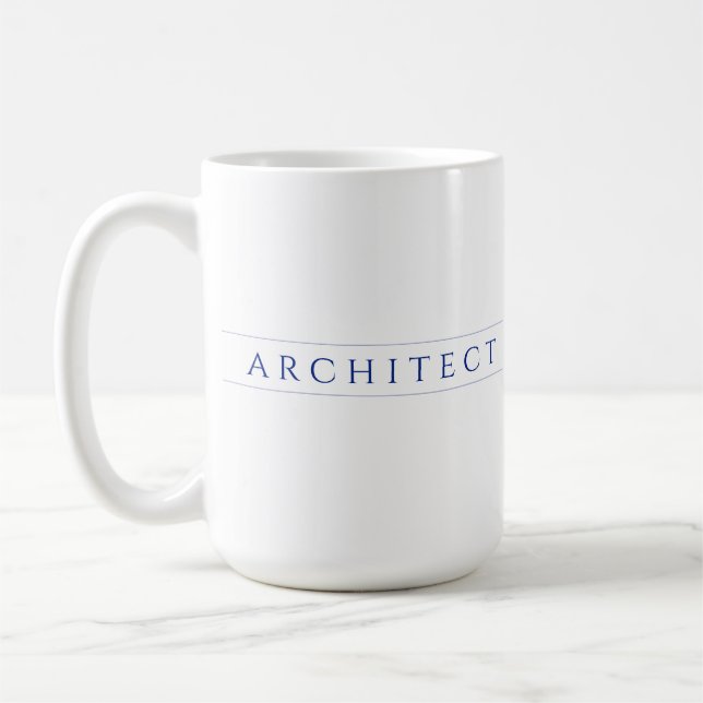 Caneca De Café Copo Alto Branco Arquiteto / Azul Marinho (Esquerda)