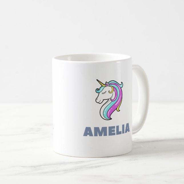 Caneca De Café Copo Amelia Unicórnio  (Frente Esquerda)