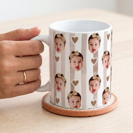 Caneca De Café Copo com Faixa de Foto Personalizada | Bebê Fofo