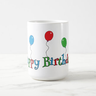 Caneca De Café Copo de Aniversário Gala de Balões Coloridos