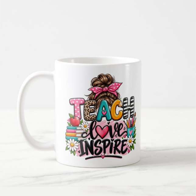 Caneca De Café Copo de Cabelo Desgrenhado para Professores Ensine (Esquerda)