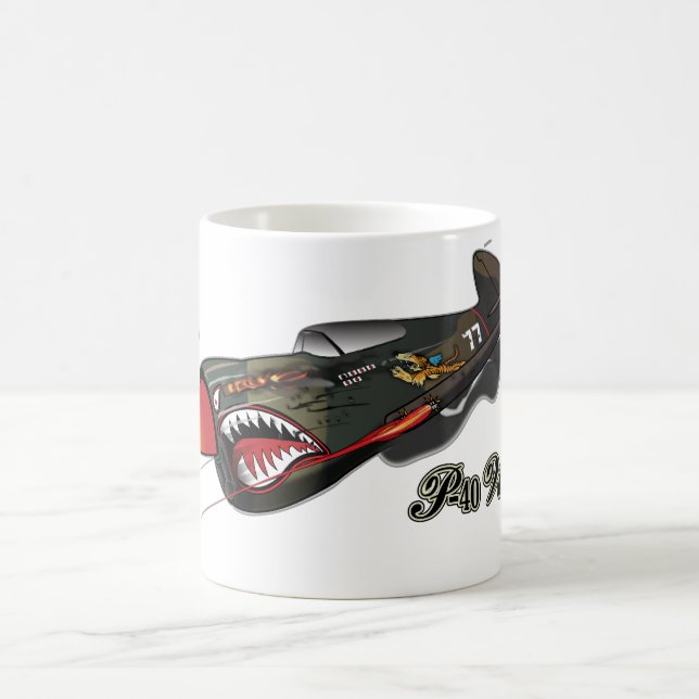 Caneca De Café Copo de café de Curtis P-40 WarHawk (Centro)