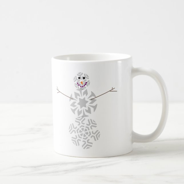 Caneca De Café Copo de café do boneco de neve do floco de neve (Direita)