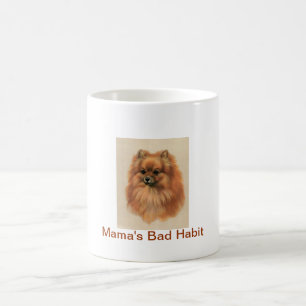 Caneca De Café Copo de café do hábito mau do Mama do cão de