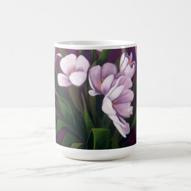 Caneca De Café Copo de café roxo das tulipas da paixão (Centro)