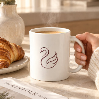Caneca De Café Copo de Cerâmica Minimalista Quiet Luxury Cisne |