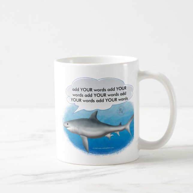 Caneca De Café Copo de fala do tubarão (Direita)