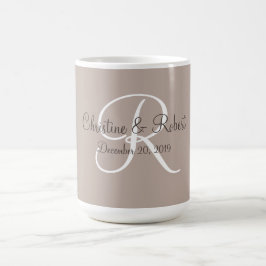Caneca De Café Copo de monograma de casamento ou aniversário