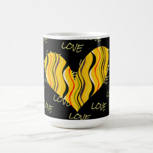 Caneca De Café Copo de Mug de Amor com Coração Ondulado