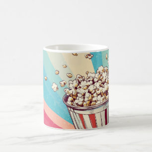 Caneca De Café copo de pipoca listrado vintage, um design clássic
