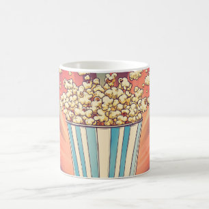 Caneca De Café copo de pipoca listrado vintage, um design clássic