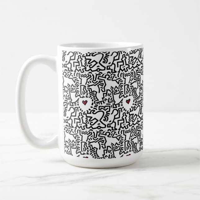 Caneca De Café Copo de rabisco com Coração Vermelho - Keith Harin (Esquerda)