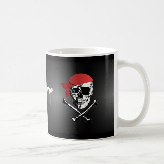Caneca De Café Copo do crânio e dos Crossbones do pirata (Direita)