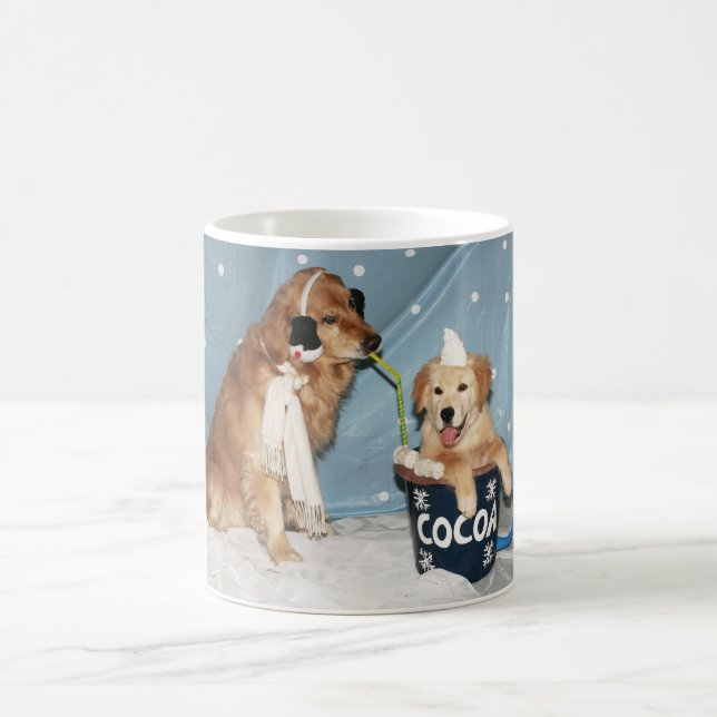 Caneca De Café Copo do golden retriever do cacau (Centro)