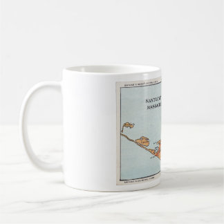Caneca De Café Copo do mapa do vintage de Massachusetts da ilha