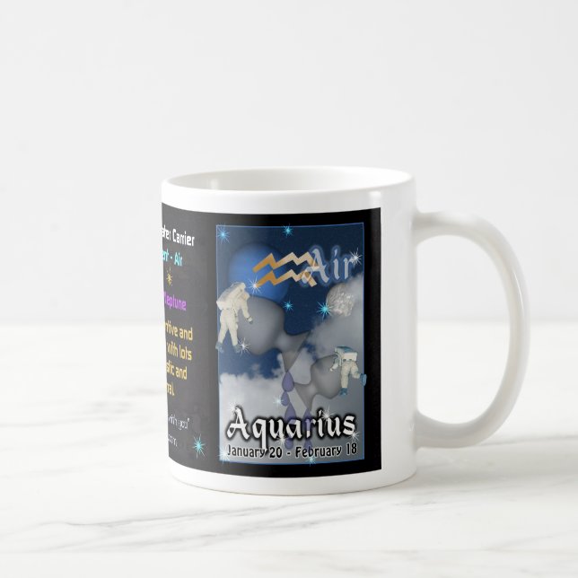 Caneca De Café Copo do zodíaco do Aquário (Direita)