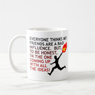 Caneca De Café Copo Engraçado de Má Influência