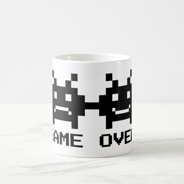 Caneca De Café Copo GAME OVER arte pixel 8 bits para casal de noi (Centro)