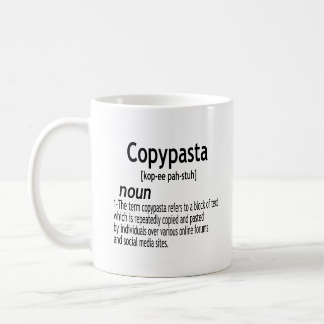 Caneca De Café Copypasta Definição (Esquerda)