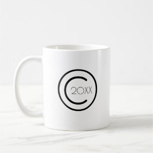 Caneca De Café Copyright Modern Typografic White