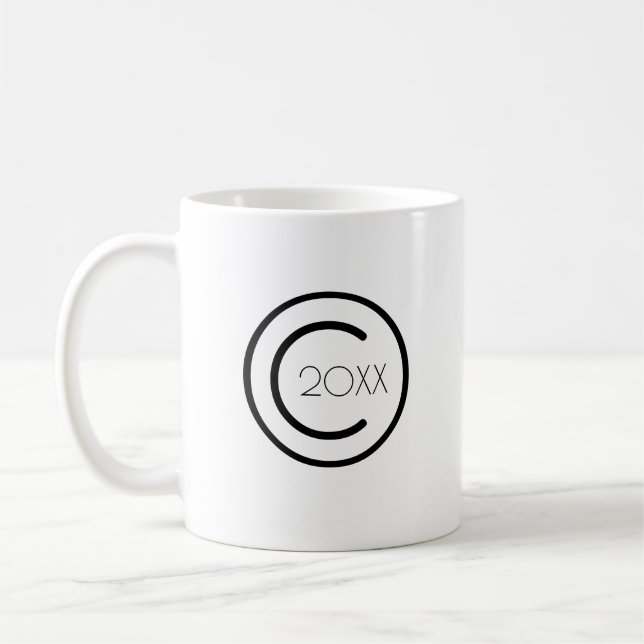 Caneca De Café Copyright Modern Typografic White (Esquerda)
