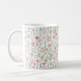 Caneca De Café Coquete Campo de Flores Silvestres Rosa Feminino