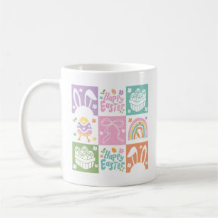 Caneca De Café Coquete da Páscoa do Pastel verificado pela Retro