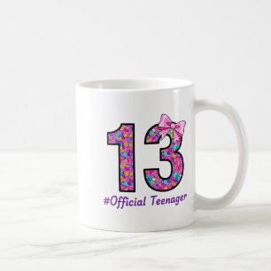 Caneca De Café Coquete de 13 Anos com Laço Oficial Adolescente Ca