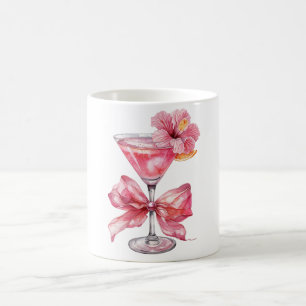 Caneca De Café Coquetel Rosa Floral