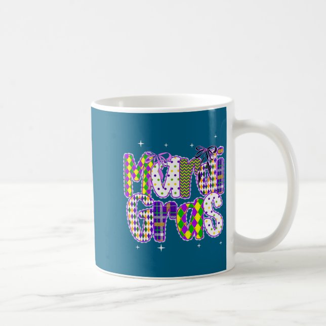 Caneca De Café Coquette Bow Mardi Gras New Orleans Louisiana Dalm (Direita)