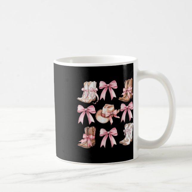 Caneca De Café Coquette Cowgirl Boots com Arcos Rosa Y2 (Direita)