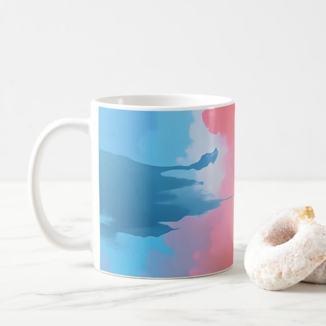 Caneca De Café Cor Abstrato Colorido (Com Donut)