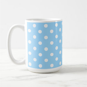 Caneca De Café Cor Azul Claro Enfeitiçante Com Pontos Brancos