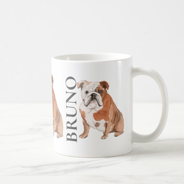 Caneca De Café Cor bege-branca - Bulldog inglês (Direita)