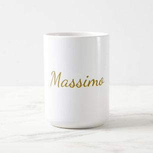 Caneca De Café Cor Caligrafia Elegante Simples Nome