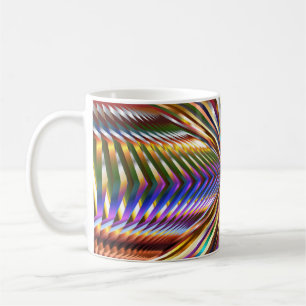 Caneca De Café Cor Cor Cor Illusão Arco-Íris Azul Dourado