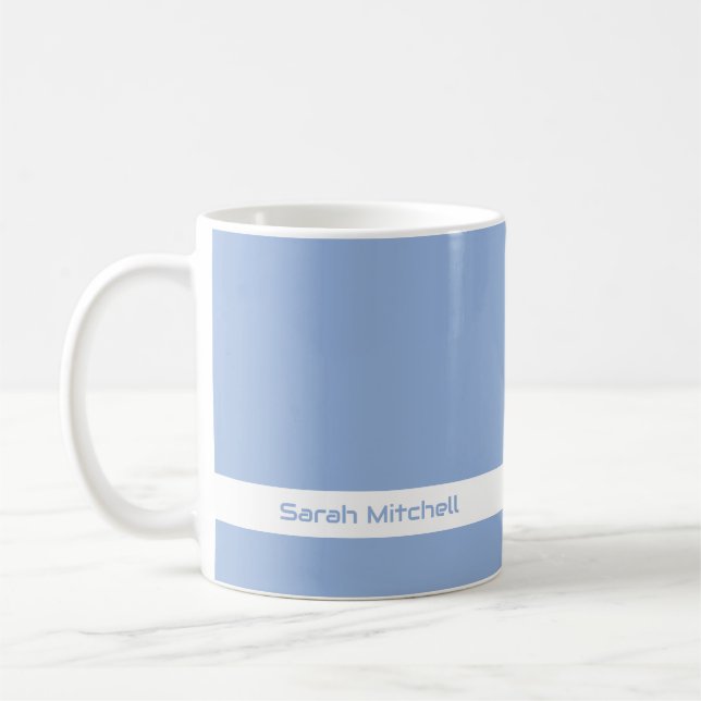 Caneca De Café Cor da Tendência - Pó Azul Nome Mug (Esquerda)