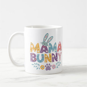Caneca De Café cor d'água colorida floral mama bunny