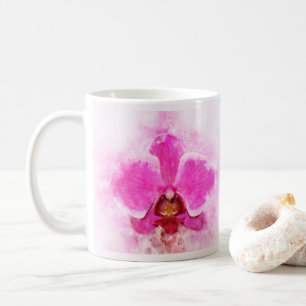 Caneca De Café Cor d'água das flores das orquídeas - wb cor-de-ro