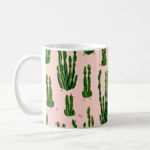 Caneca De Café Cor d'água do padrão uniforme de cactos. Cactus