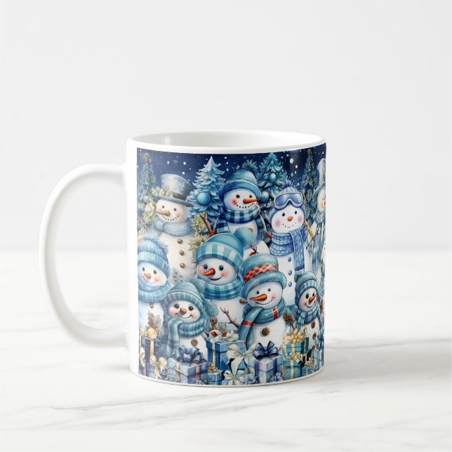 Caneca De Café Cor de Água Azul Cura de Neve Inverno (Esquerda)