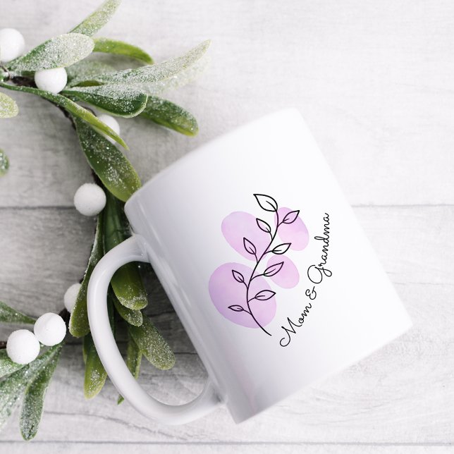 Caneca De Café Cor de Água Floral Rosa (Criador carregado)