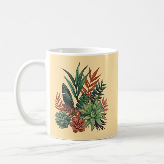 Caneca De Café Cor de Água Suculta (Esquerda)