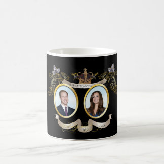 Caneca De Café cor de fundo personalizável para Will e Kate