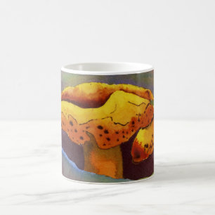 Caneca De Café Cor de laranja amarelo-claro este cogumelo selvage