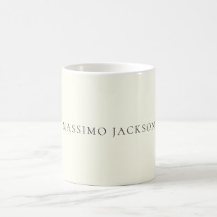 Caneca De Café Cor de Marfim Minimalista Simples Estética Moderna