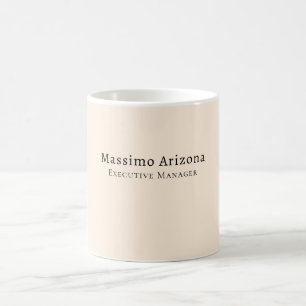 Caneca De Café Cor de Marfim Plano Minimalista Moderno Profission