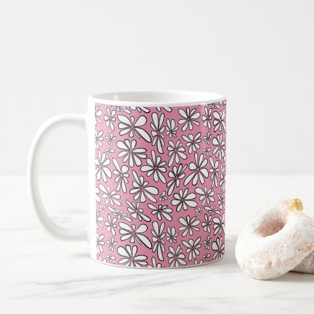 Caneca De Café Cor-de-rosa (Com Donut)