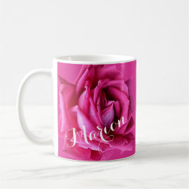 Caneca De Café Cor de rosa bonito quente do nome Marion personali