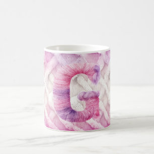 Caneca De Café Cor-de-rosa-branca-quente - Letra G